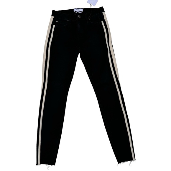 PISTOLA Womens  Berlin Night Black with White Side Stripe Audrey Skinny Jeans - Picture 3 of 9